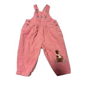 Vintage Warner bros Scooby doo pink corduroy winter overalls - EUC